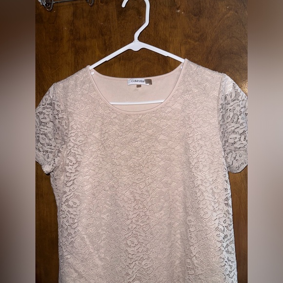 Calvin Klein Blush Lace Top - Picture 5 of 11